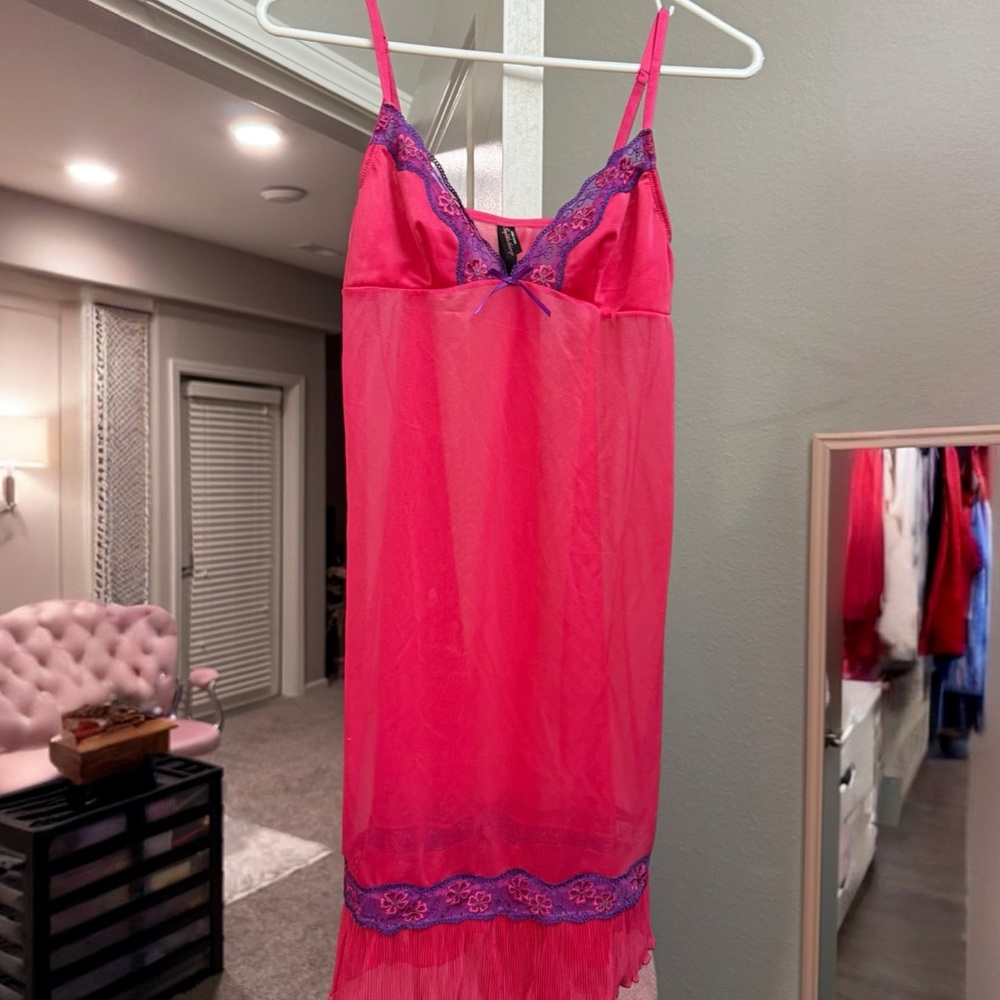 Victoria's Secret Pink Chemise with Purple Lace
